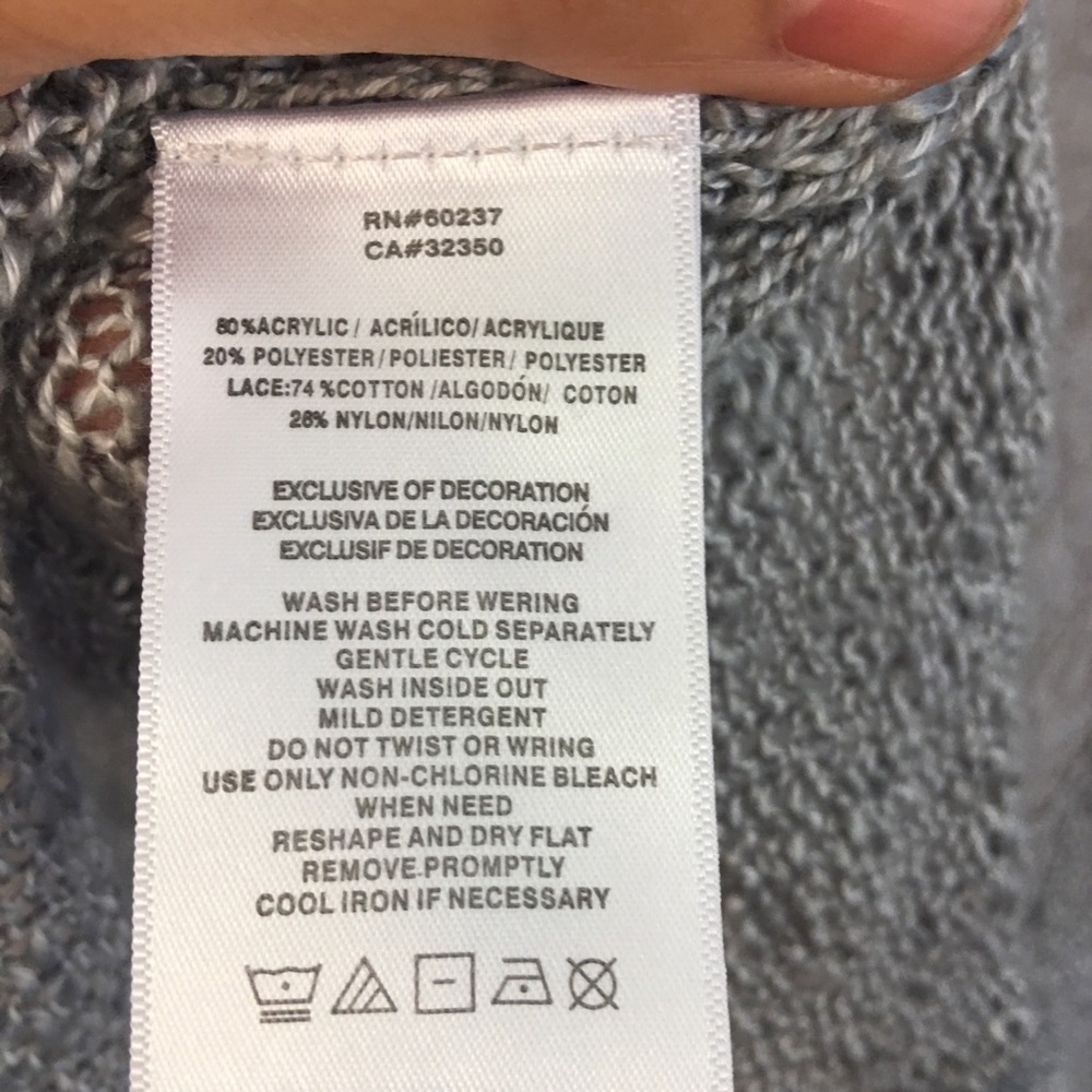 Lucky Brand Knitted Sweater Cardigan Size M Lace - Picture 7 of 7